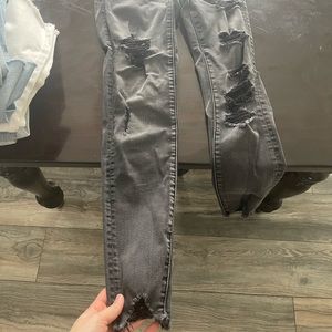 American eagle. High rise skinny black ripped jeans
